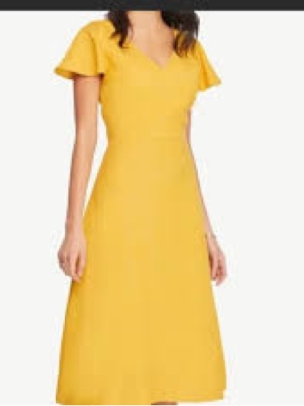 Ann Taylor Yellow Midi Dress in 4P